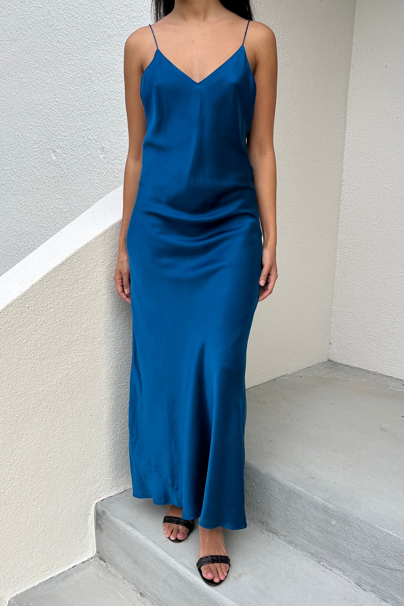 blue dress for baby girl 1980s Victoria’s Secret Blue Silk Satin Slip Dress