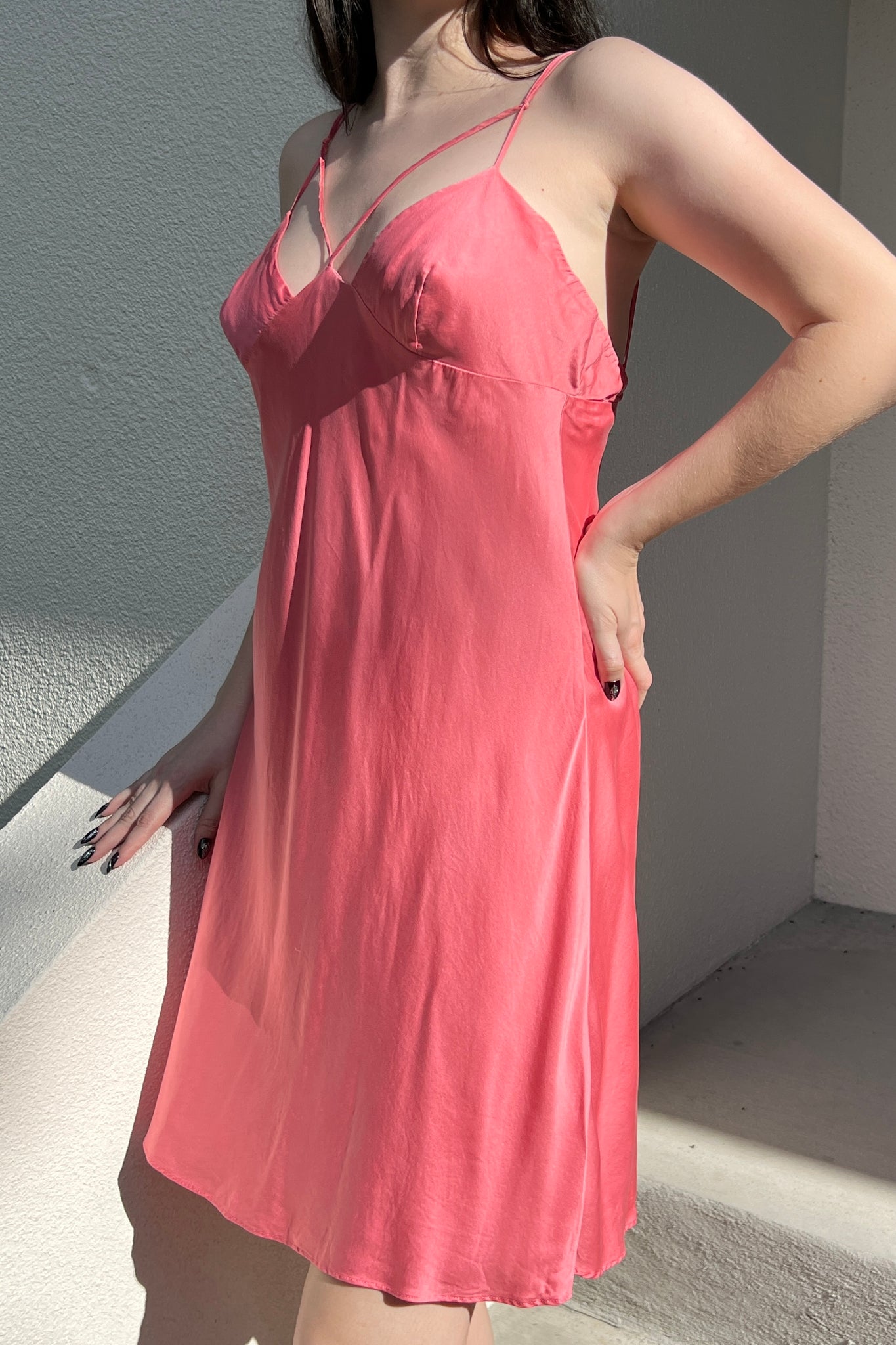 Victoria’s Secret 1998 Cutout Pink Silk Slip Dress