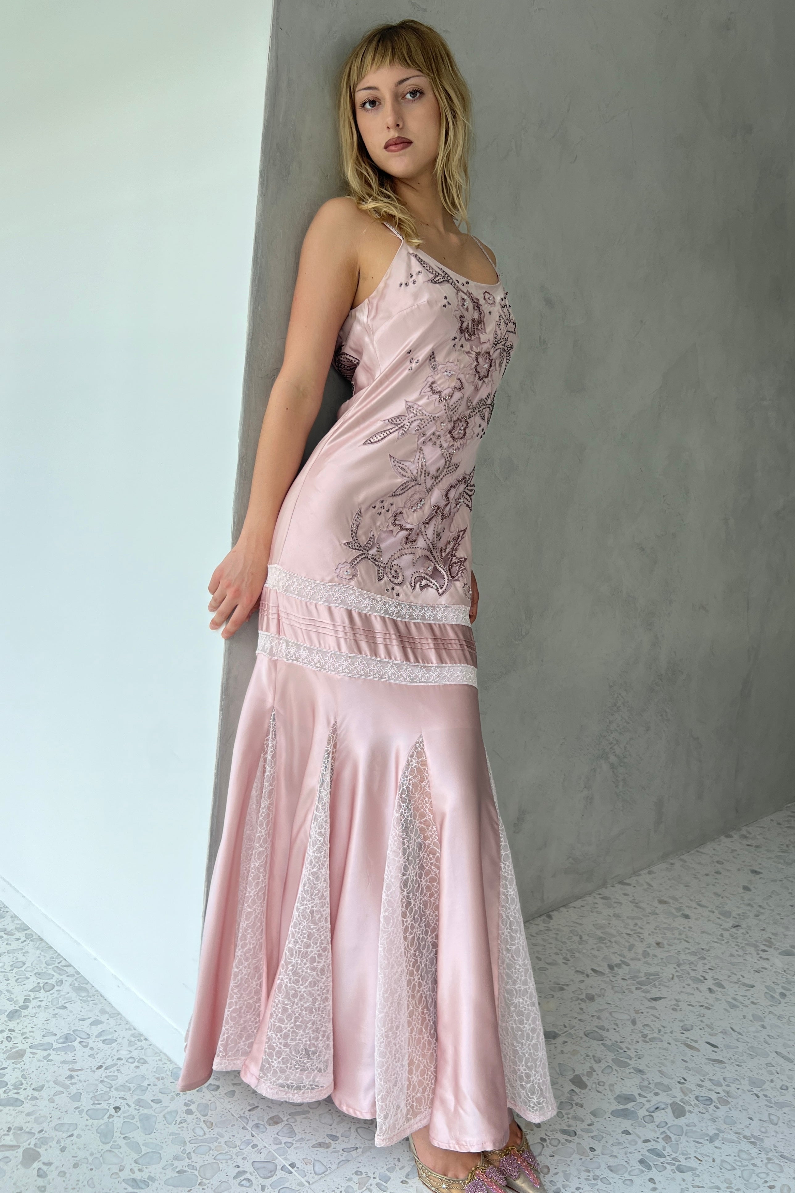 Sue Wong Pink Silk Beaded Gown – Toots Vintage