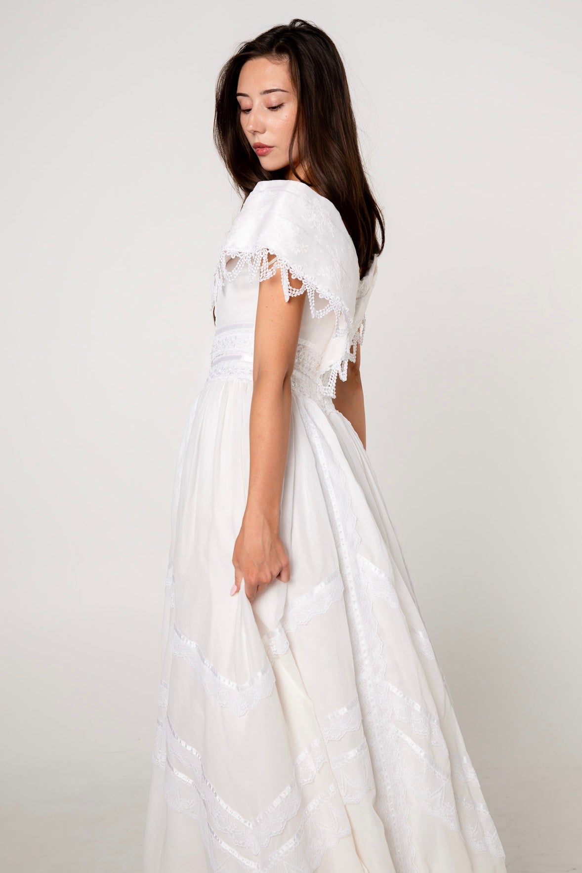 Jessica McClintock White Cotton Lace Wedding Dress