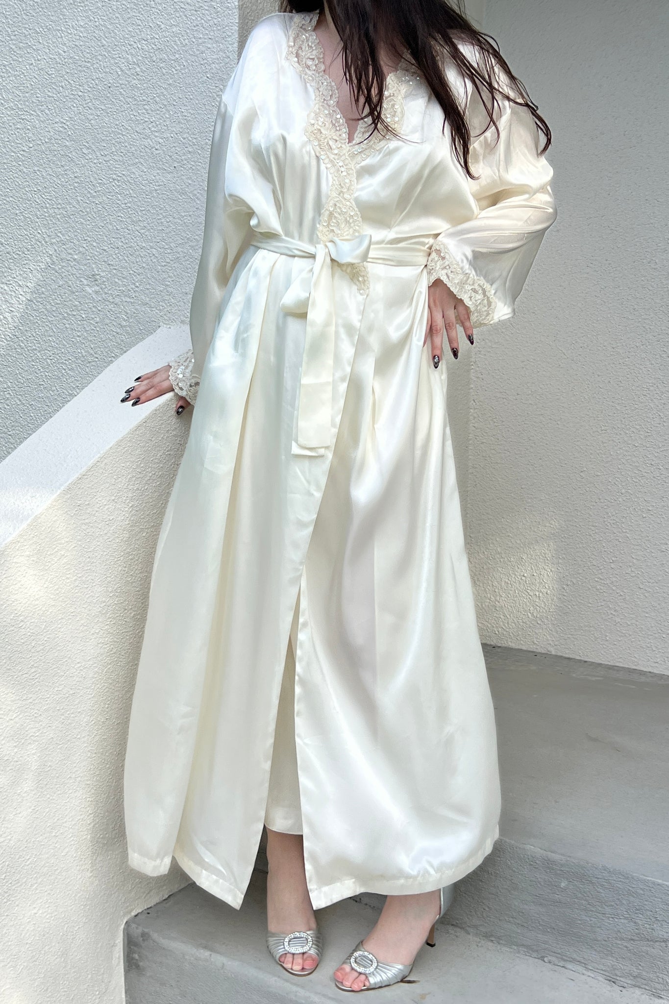 Victoria’s Secret 1998 White Satin Bridal Robe & Nightgown Set