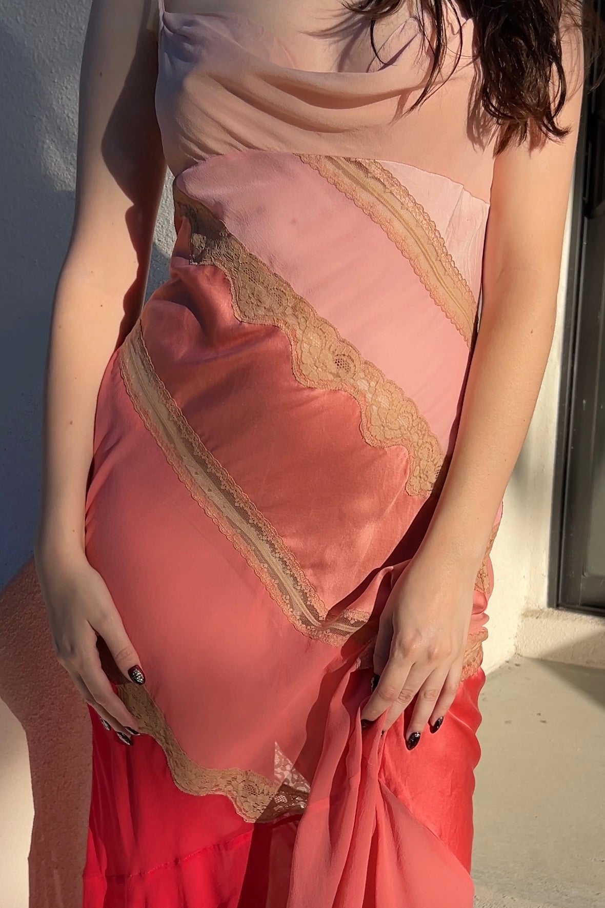 2002 Victoria’s Secret Pink Paneled Silk Slip Dress