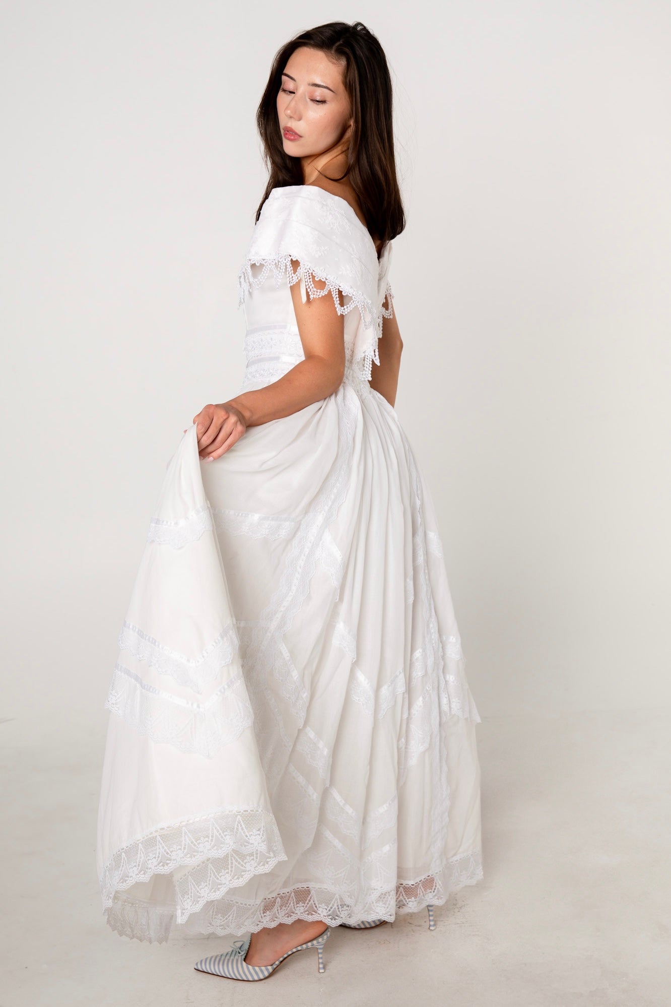Jessica McClintock White Cotton Lace Wedding Dress