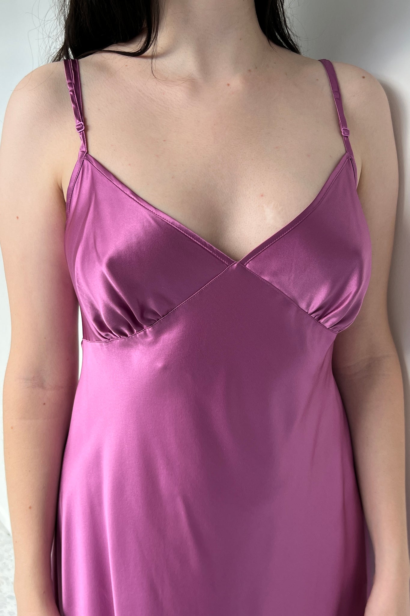 Victoria’s Secret 2000 Lilac Silk Satin Tie Back Slip Dress