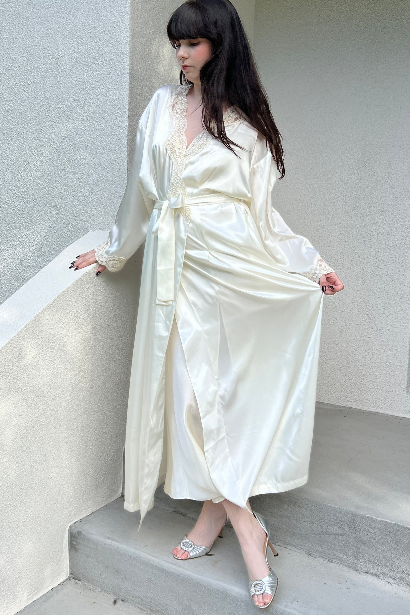 Victoria’s Secret 1998 White Satin Bridal Robe & Nightgown Set