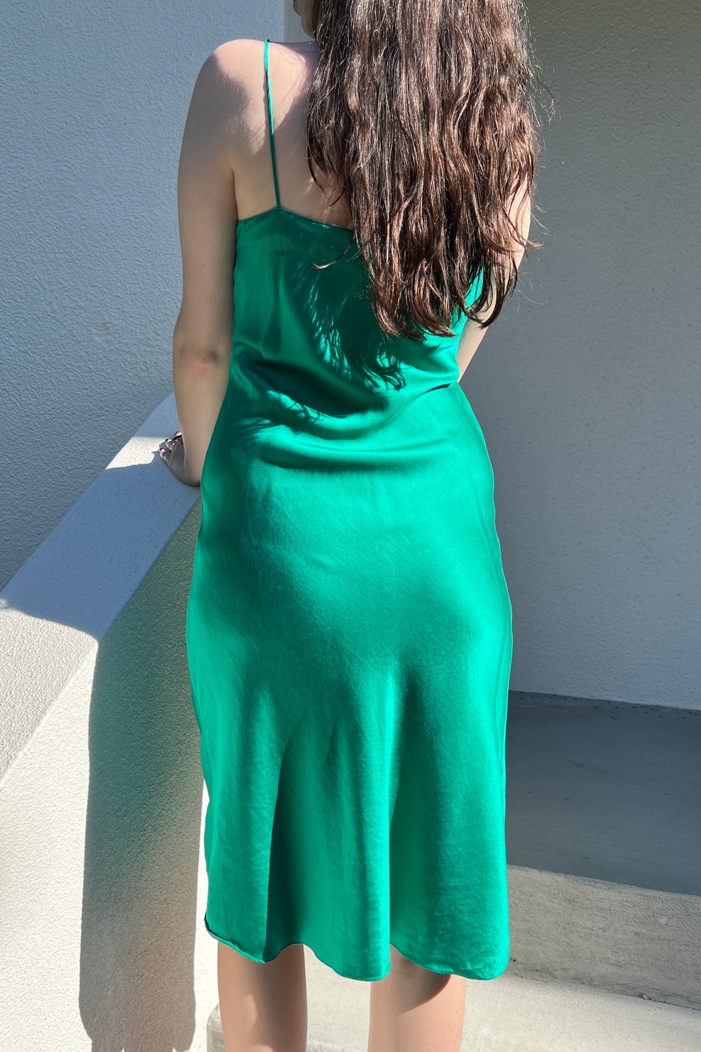 1980s Victoria’s Secret Emerald Green Silk Slip Dress