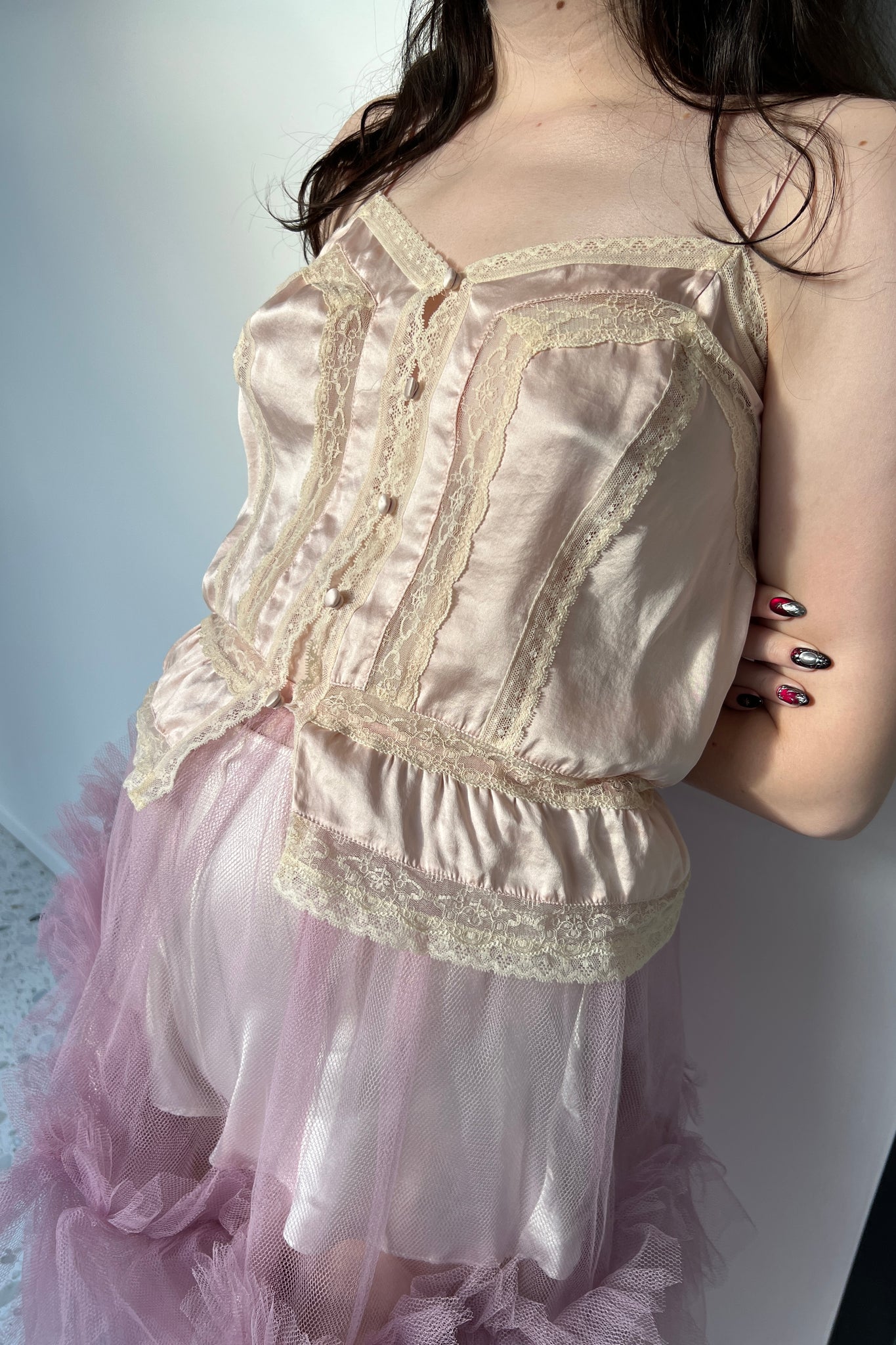 Victoria’s Secret Pink Silk Lace Cami