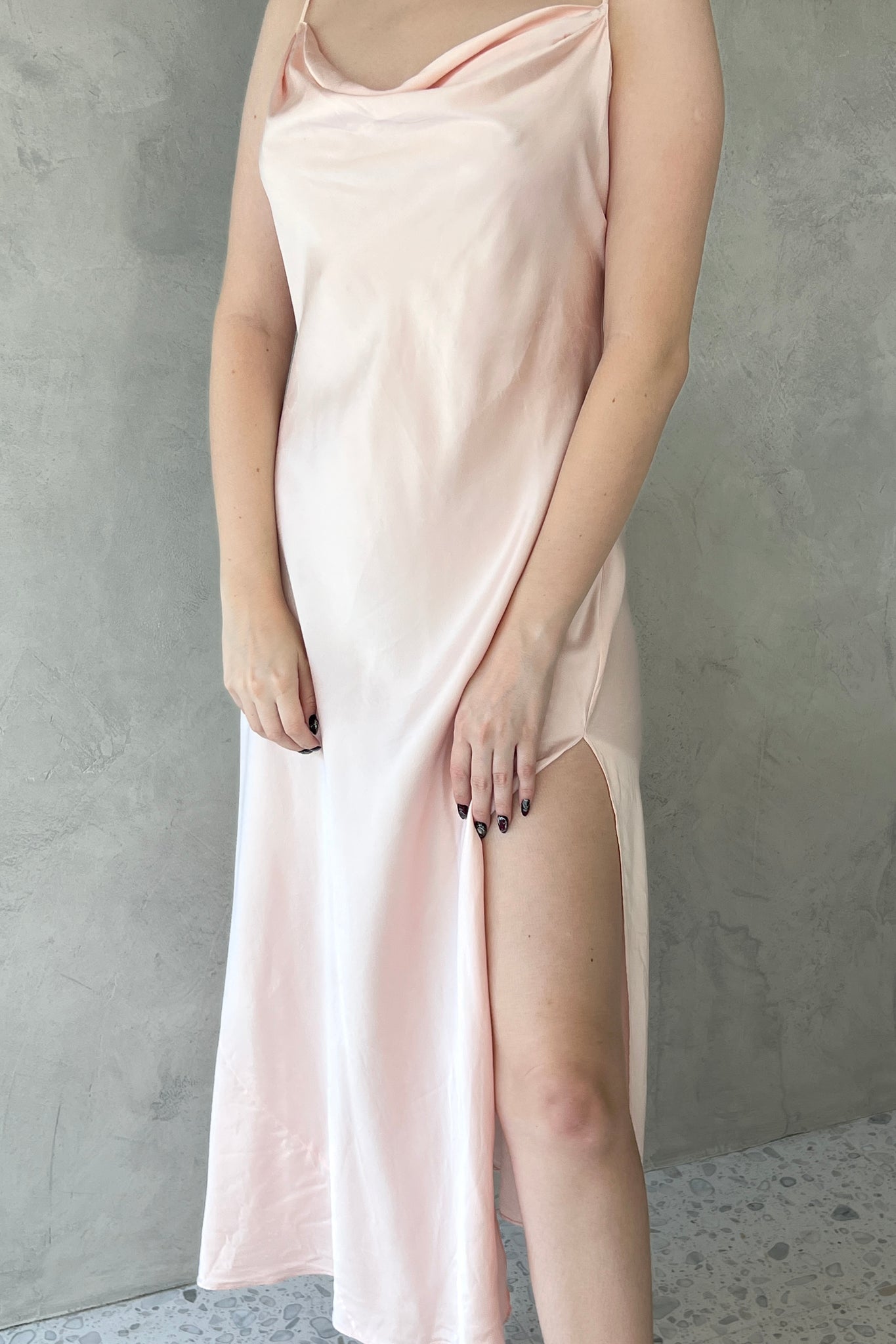 Victoria’s Secret 1999 Pale Pink Silk Cowl Slip Dress