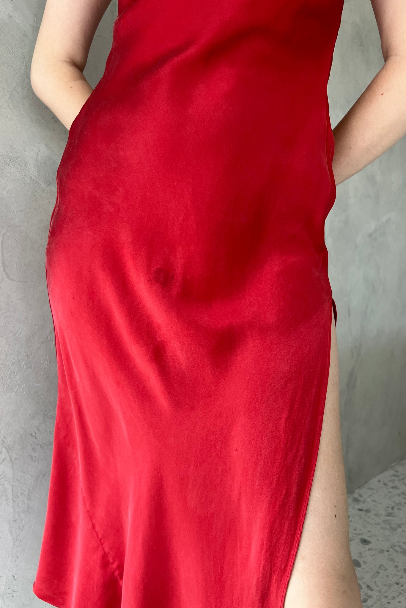 Victoria’s Secret 1999 Red Silk Cowl Slip Dress