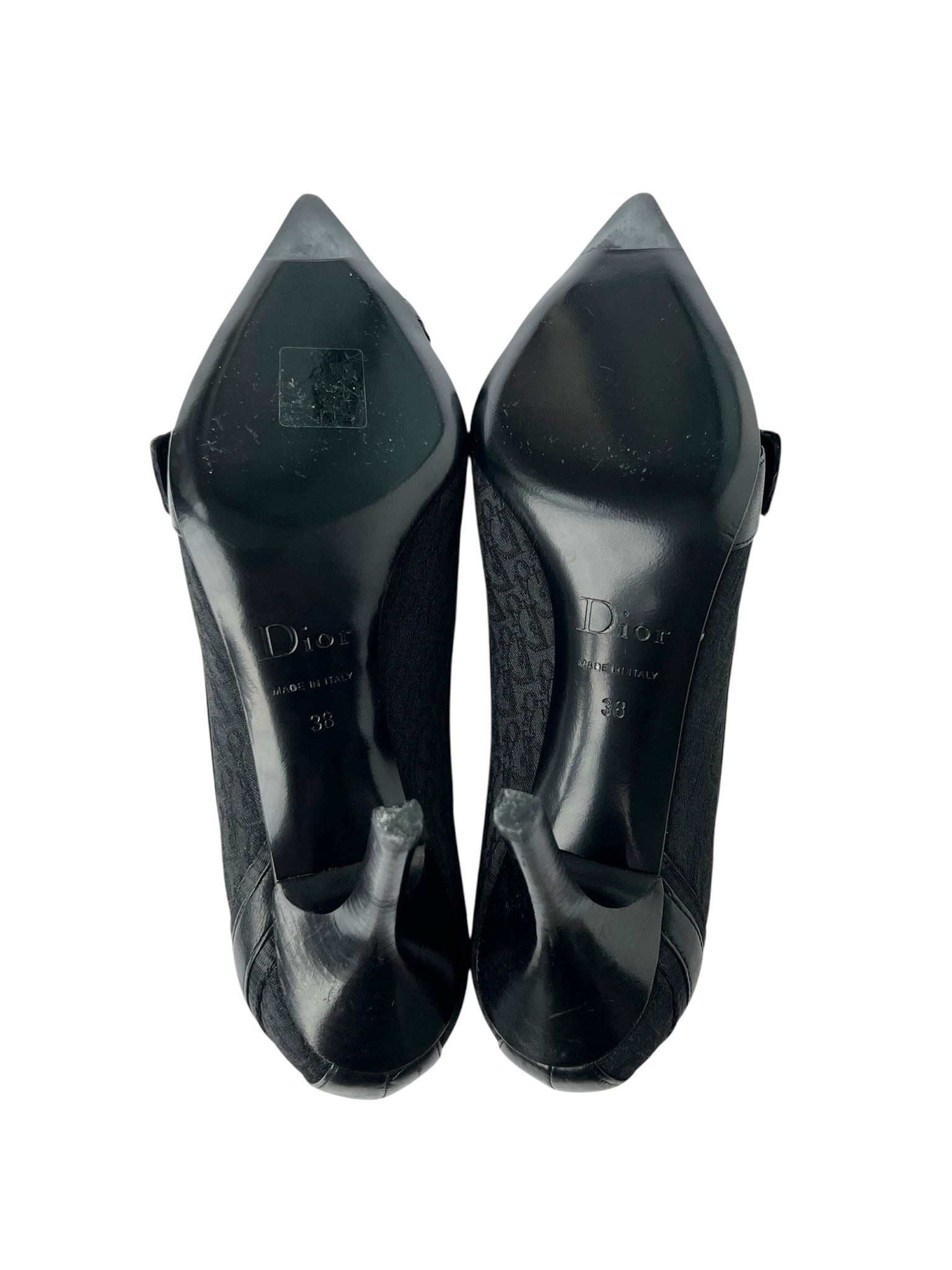Dior Black Monogram Gaucho Buckle Pumps - 38