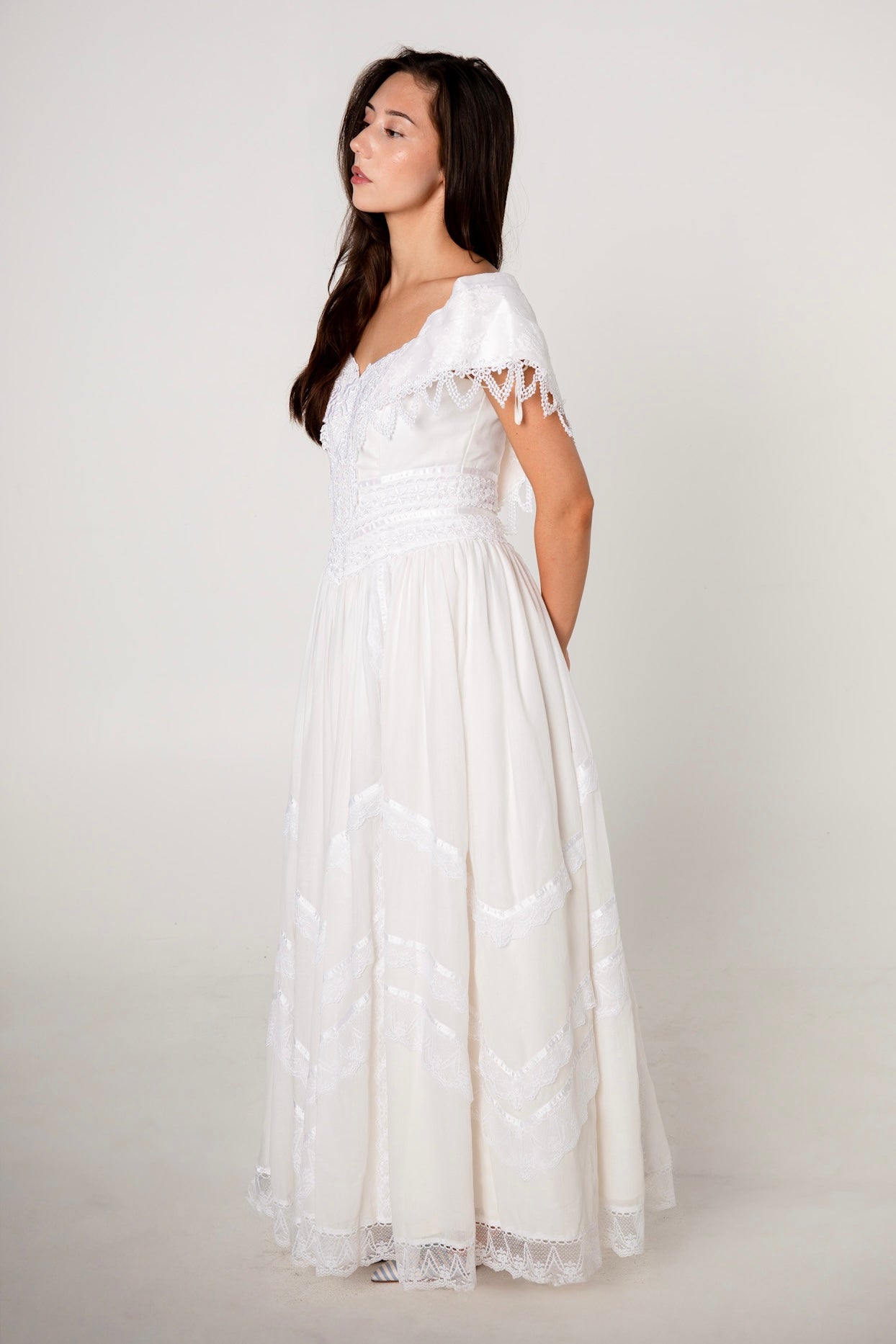 Jessica McClintock White Cotton Lace Wedding Dress