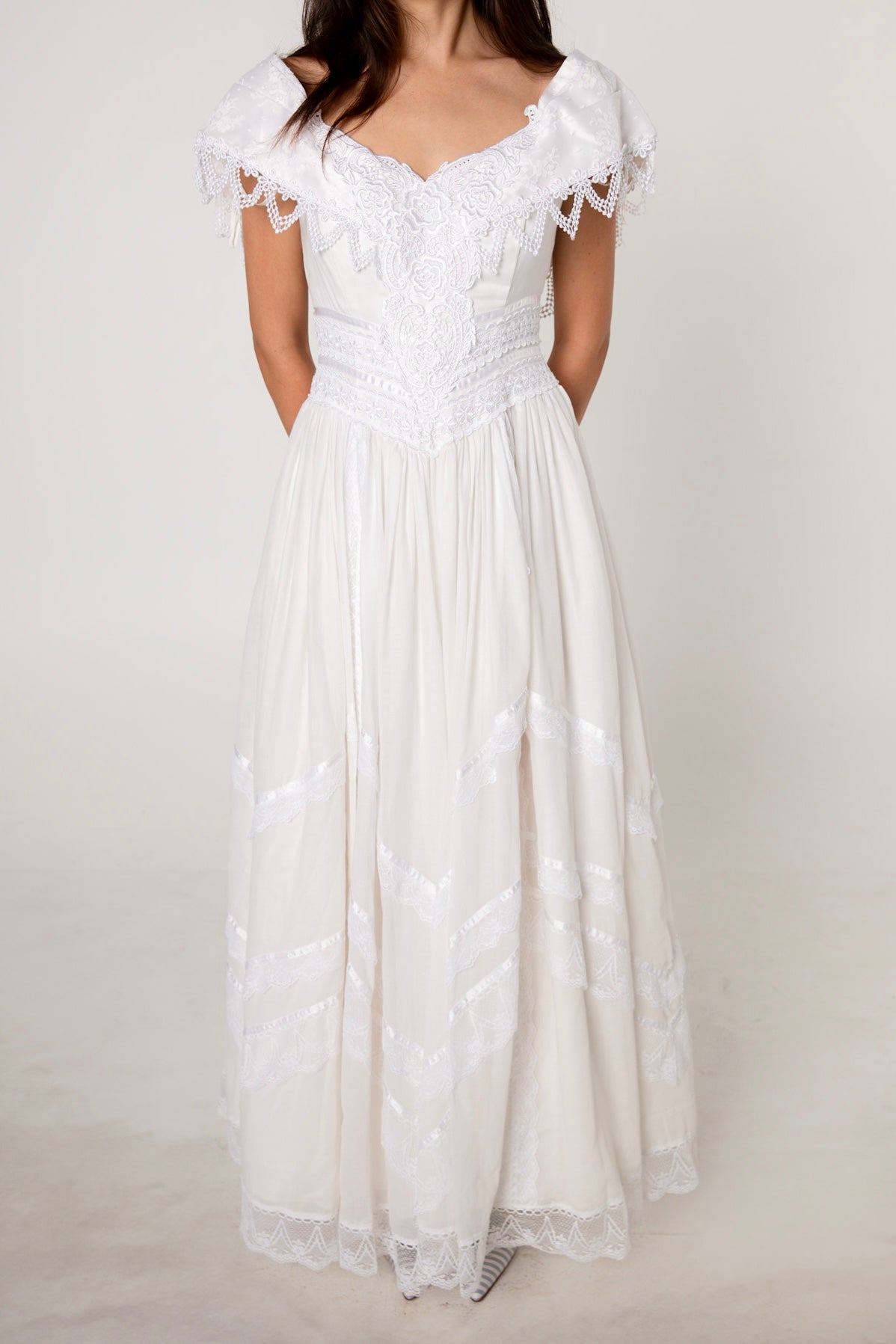 Jessica McClintock White Cotton Lace Wedding Dress