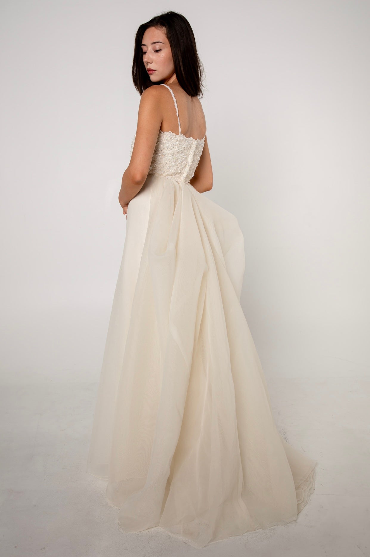 Priscilla of Boston Empire Waist Chiffon Wedding Dress