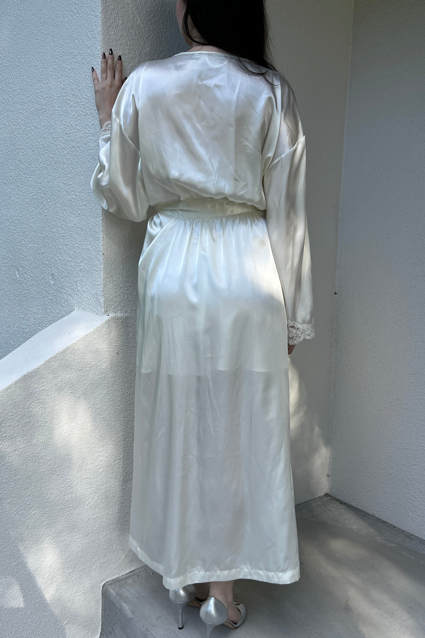 Victoria’s Secret 1997 White Satin Bridal Robe & Slip Dress Set