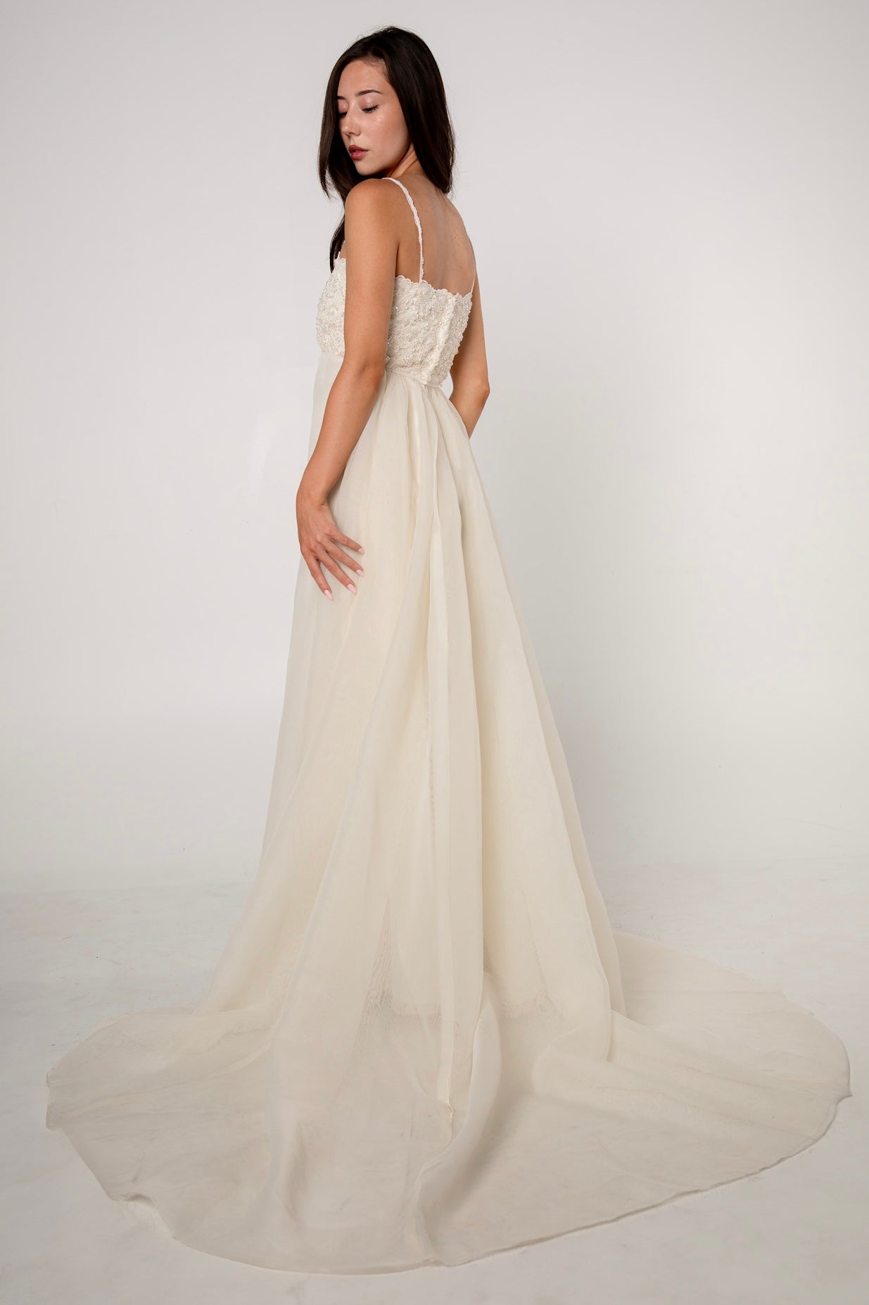 Priscilla of Boston Empire Waist Chiffon Wedding Dress