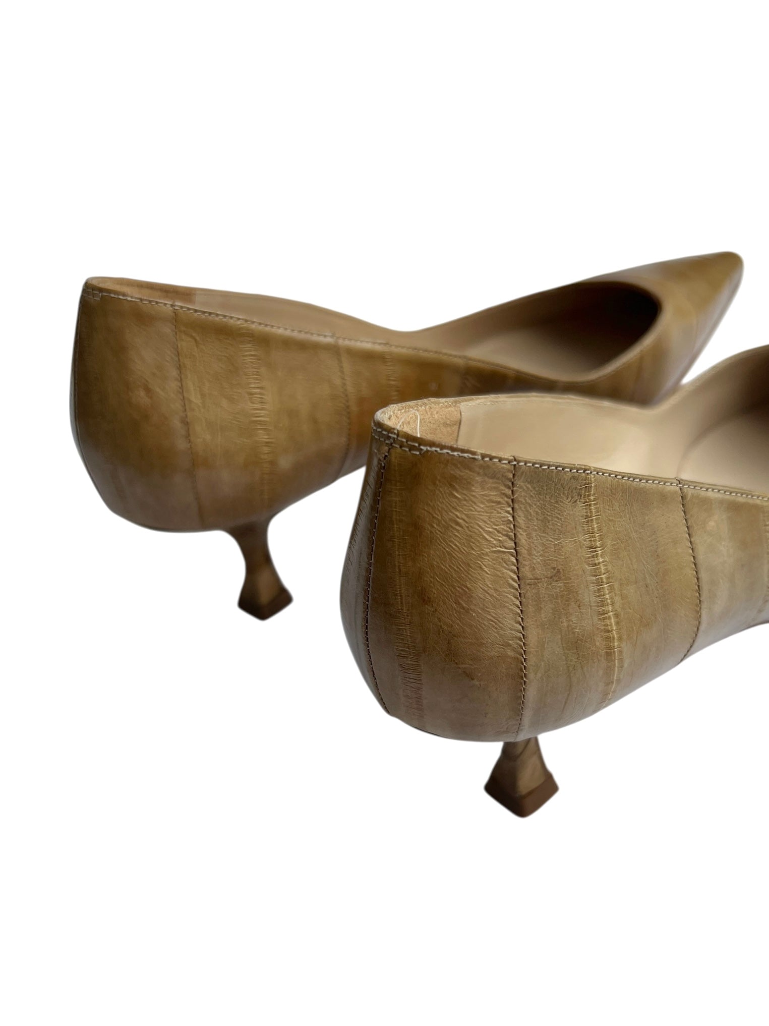 Manolo Blahnik Tan Eel Pumps - 41