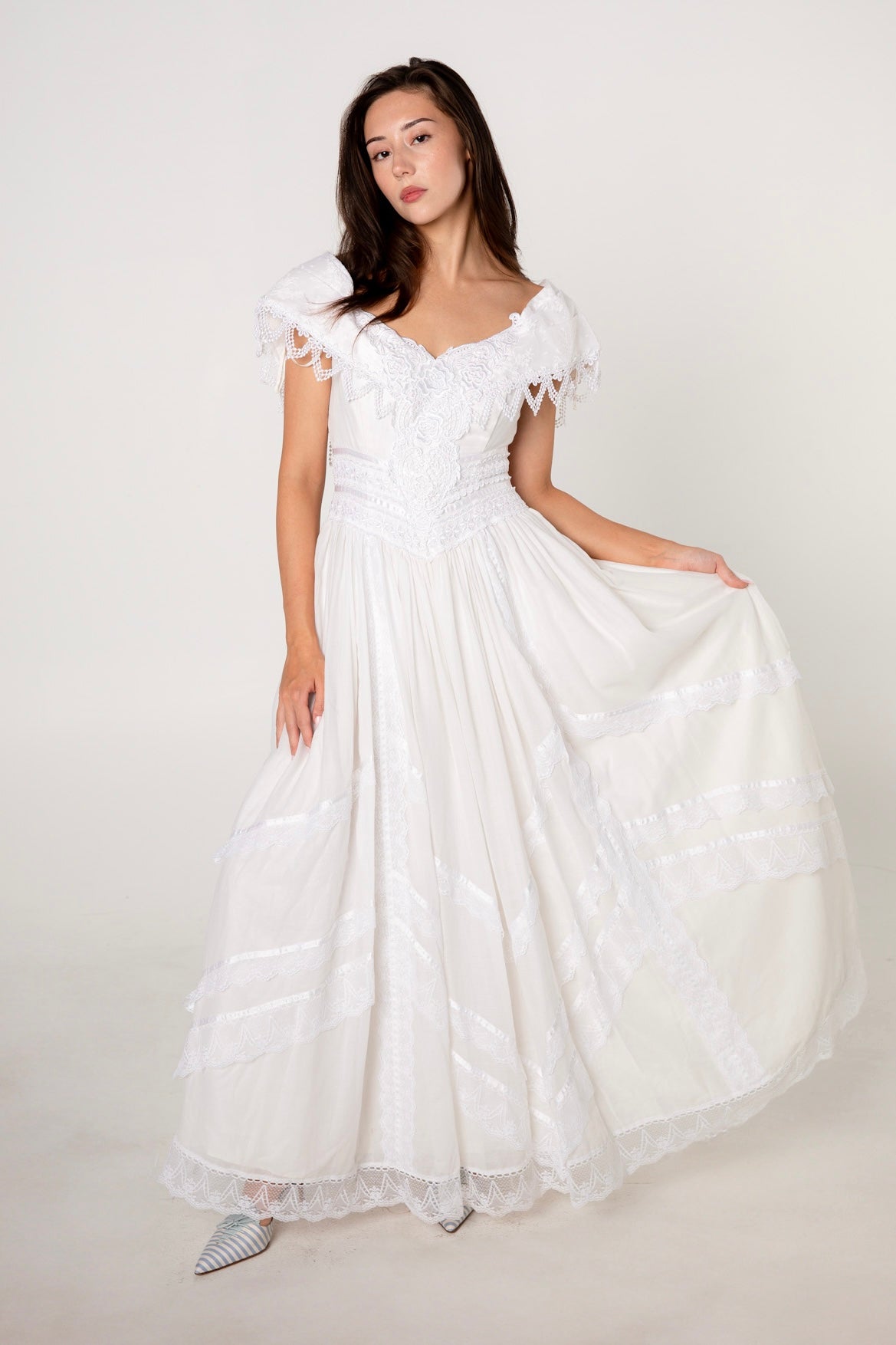 Jessica McClintock White Cotton Lace Wedding Dress