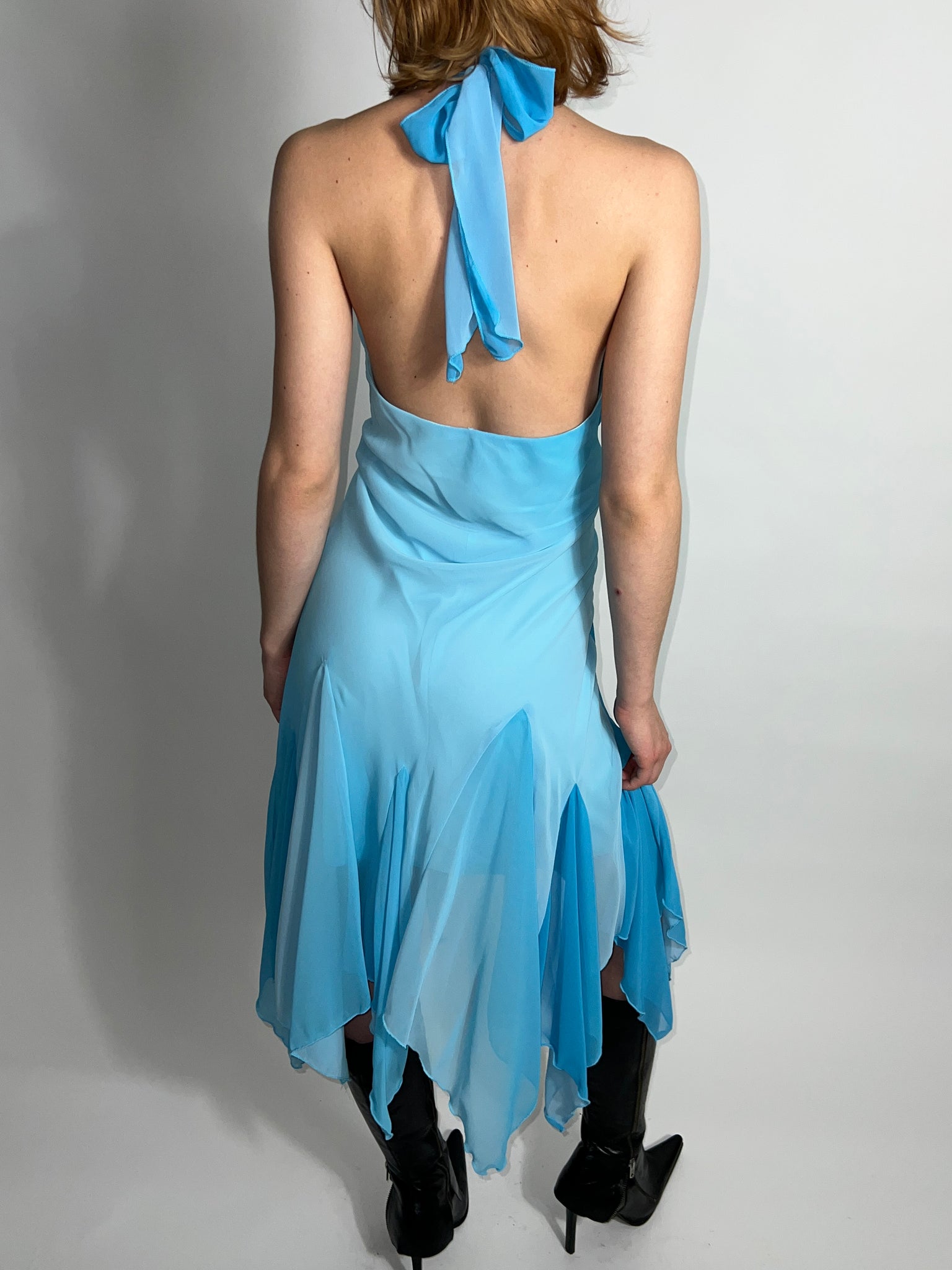Blue Ombré Halter Dress