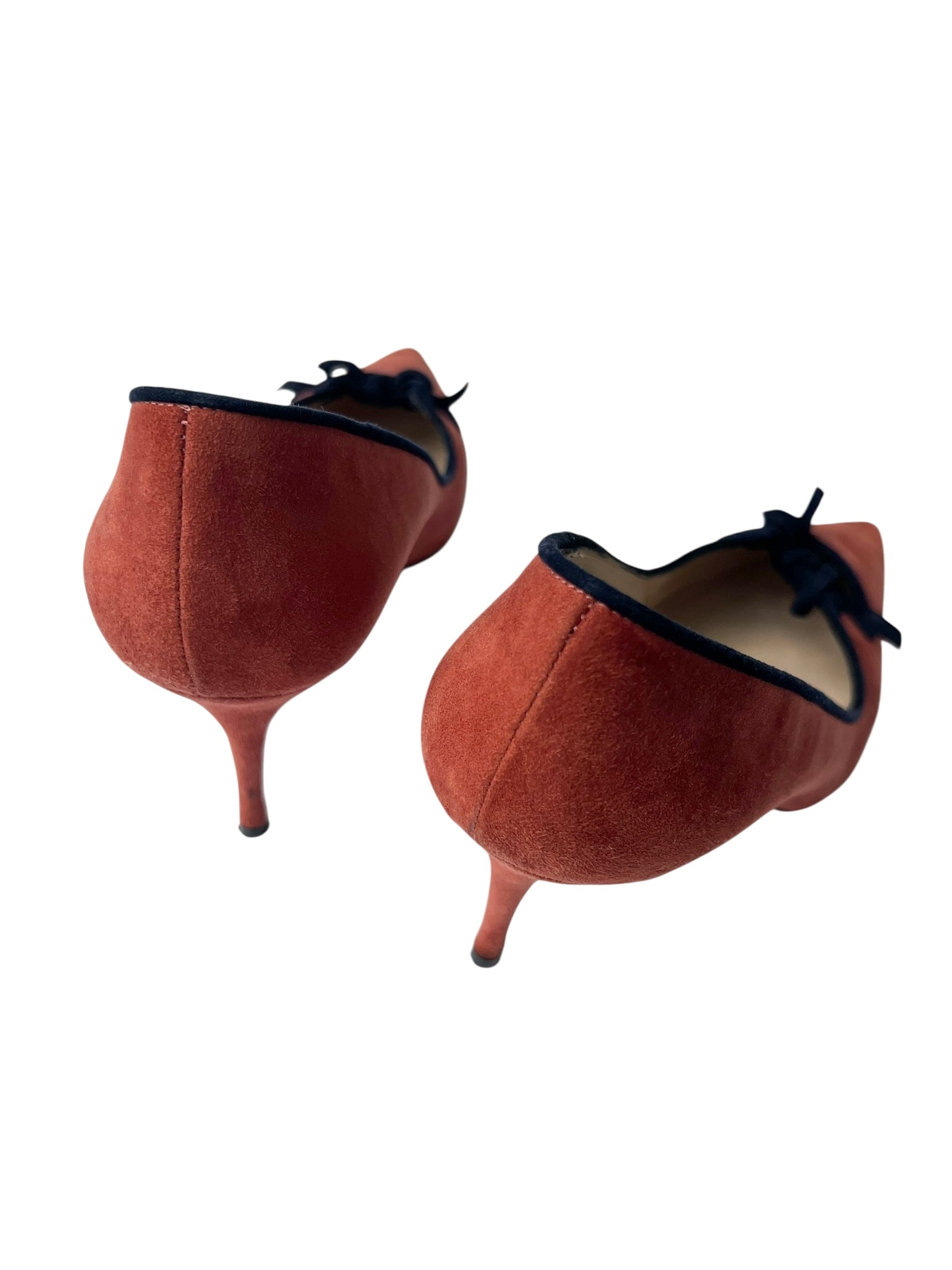 Manolo Blahnik Orange Suede Heeled Pumps - 40