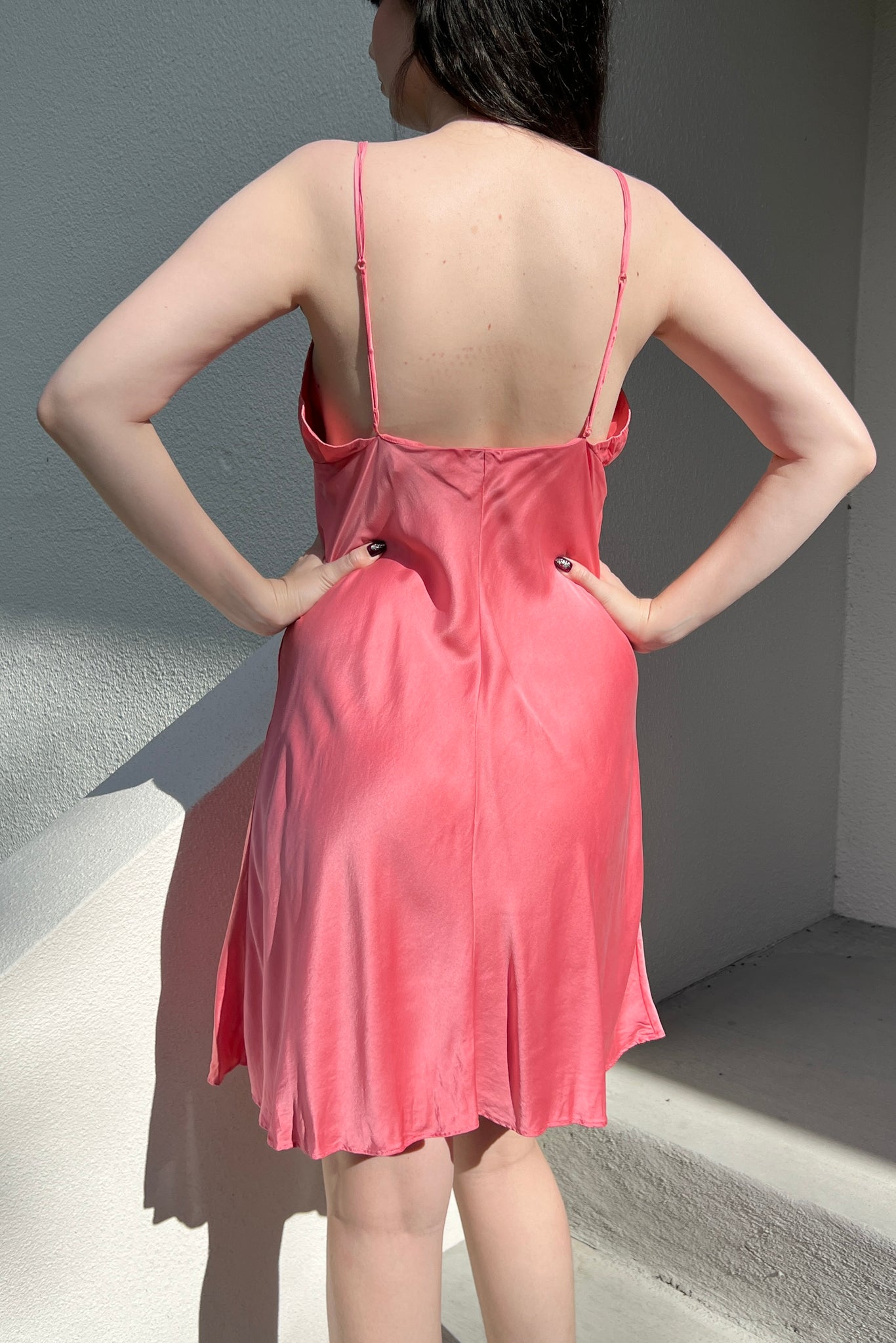 Victoria’s Secret 1998 Cutout Pink Silk Slip Dress
