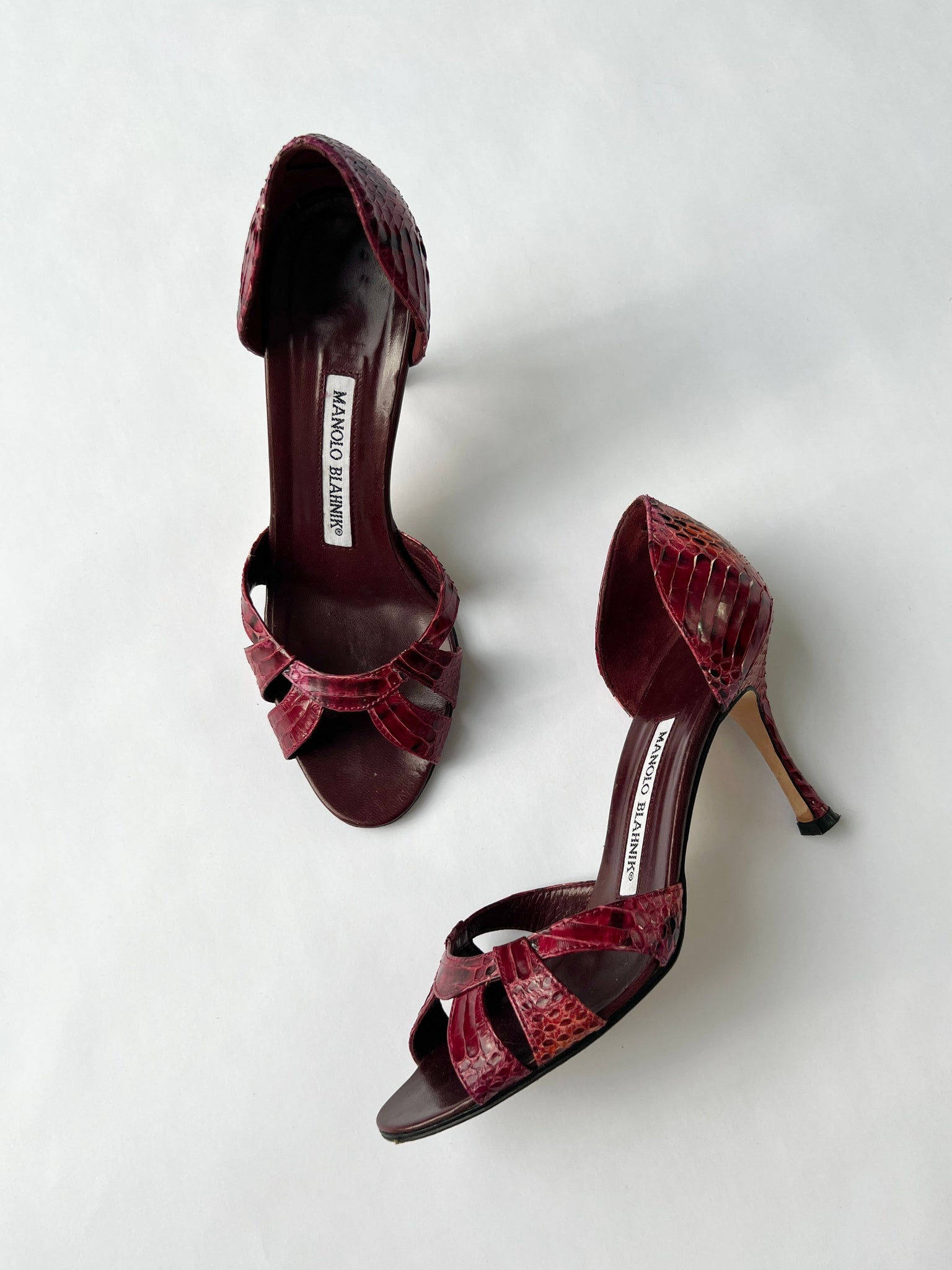 Manolo Blahnik Red Python D’Orsay Heels - 35