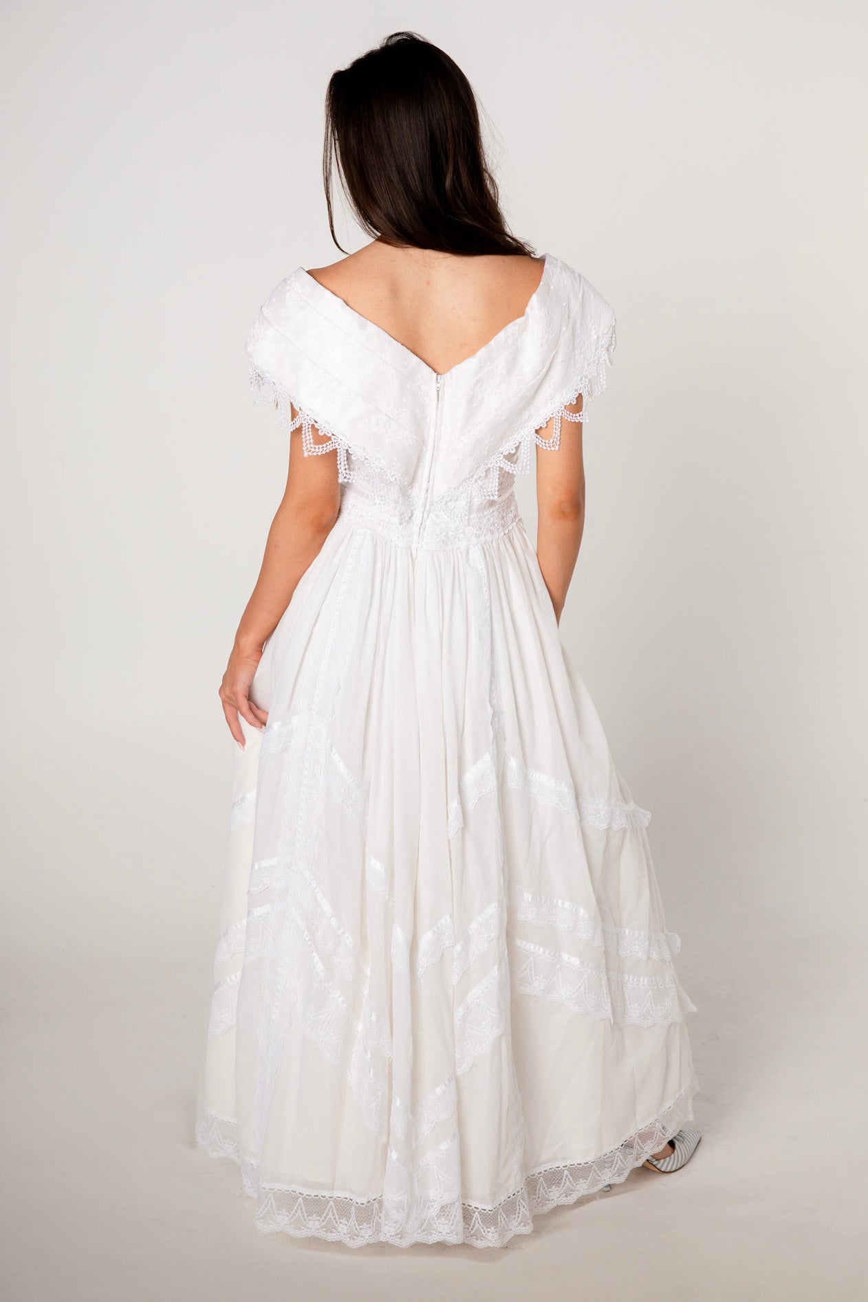 Jessica McClintock White Cotton Lace Wedding Dress