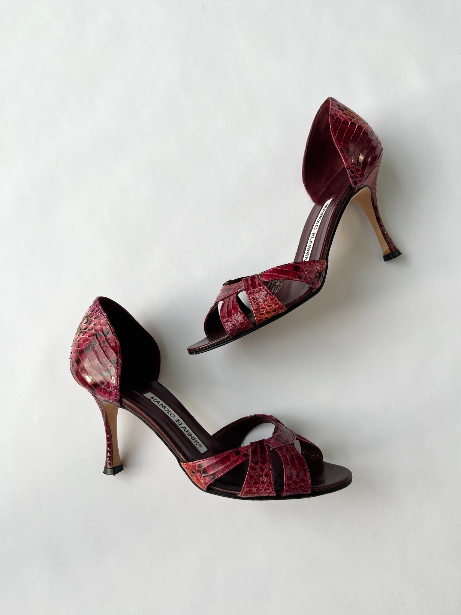 Manolo Blahnik Red Python D’Orsay Heels - 35