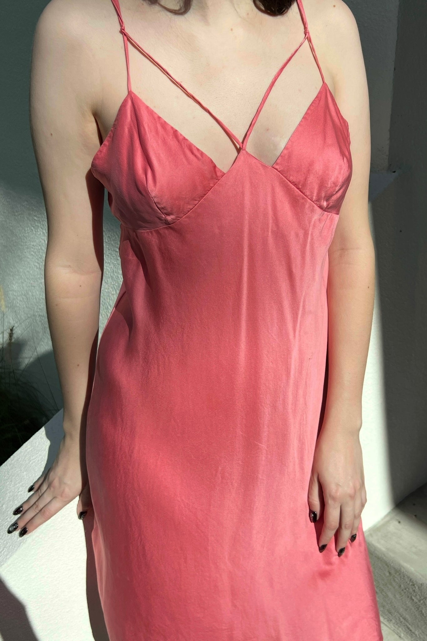 Victoria’s Secret 1998 Cutout Pink Silk Slip Dress