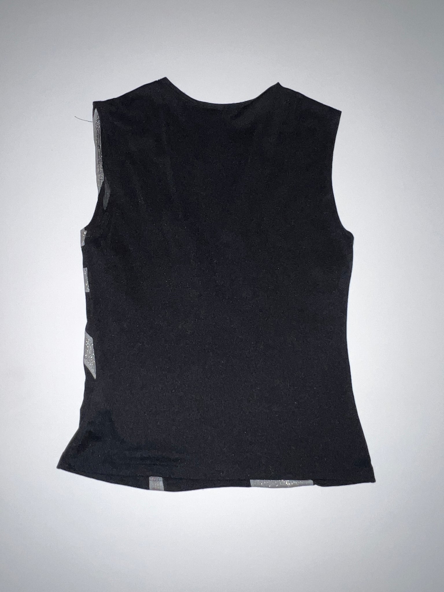 90s Black Silver Glitter Tank Top