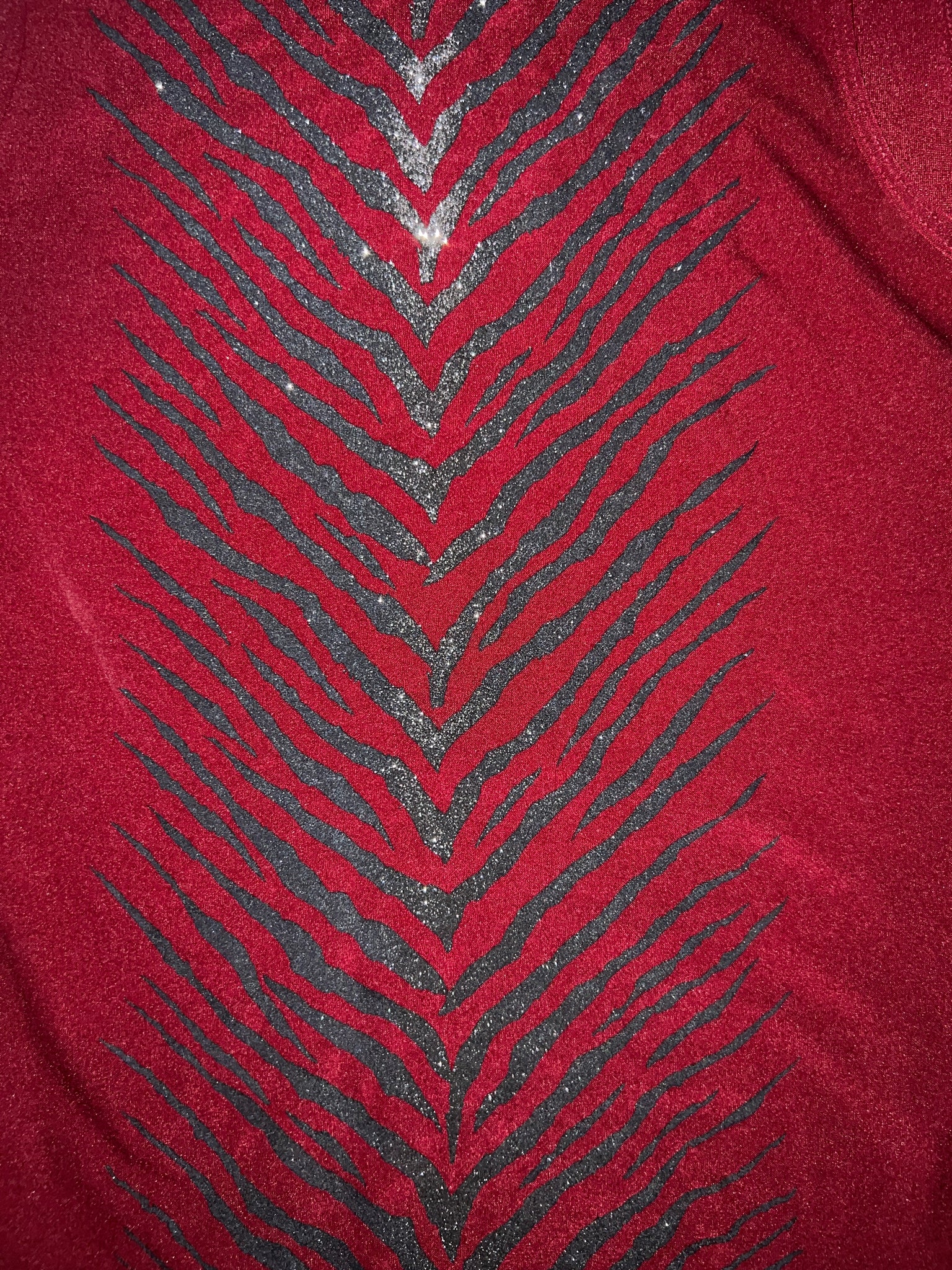 90s Red Glitter Zebra Tank Top