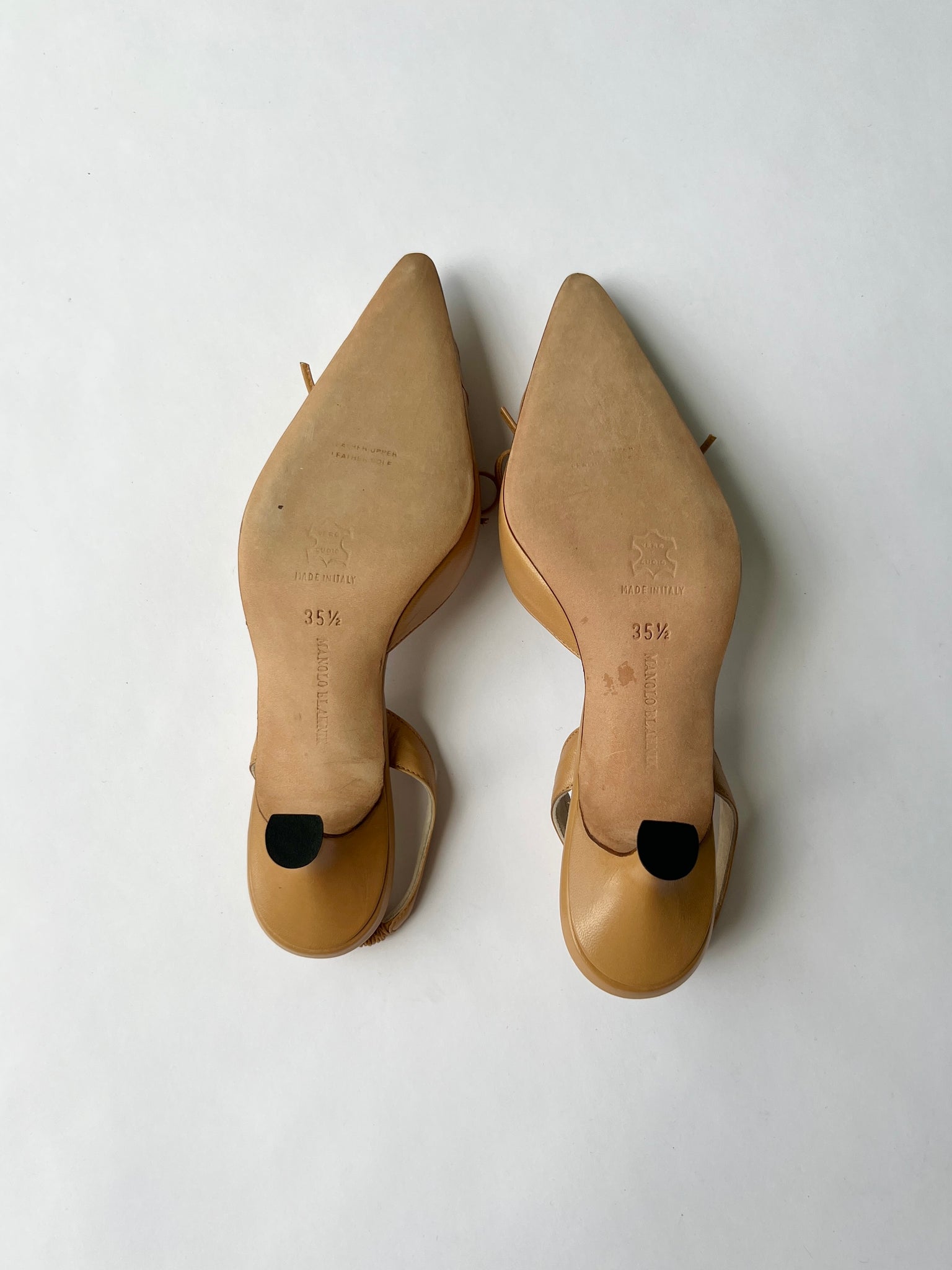 Manolo Blahnik Leather Slingback Heels - 35.5