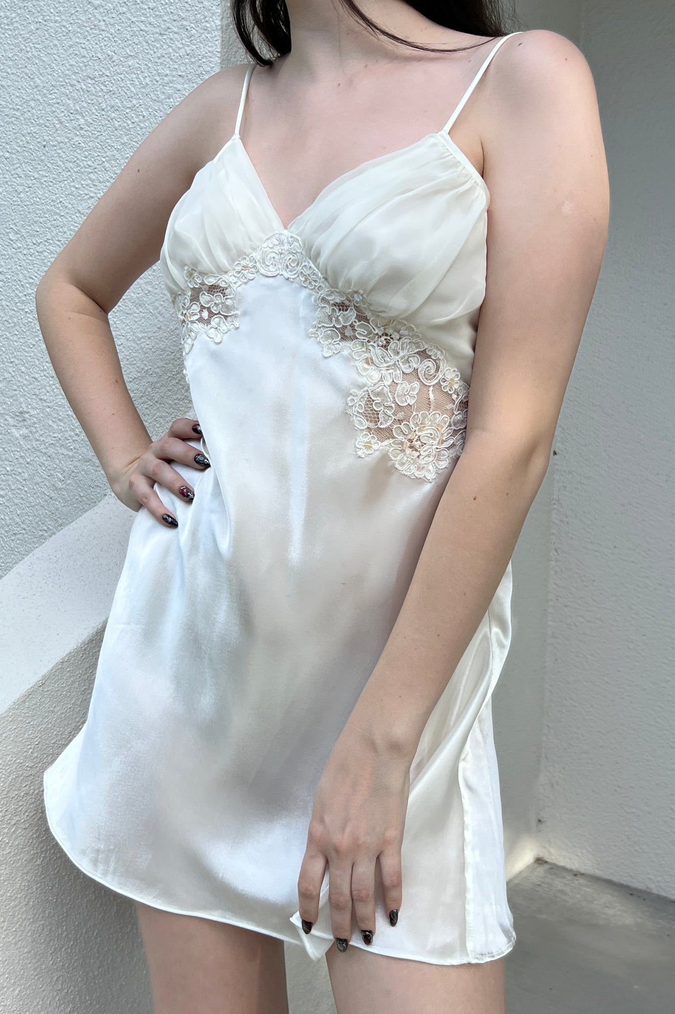 Victoria’s Secret 1997 White Satin Bridal Robe & Slip Dress Set