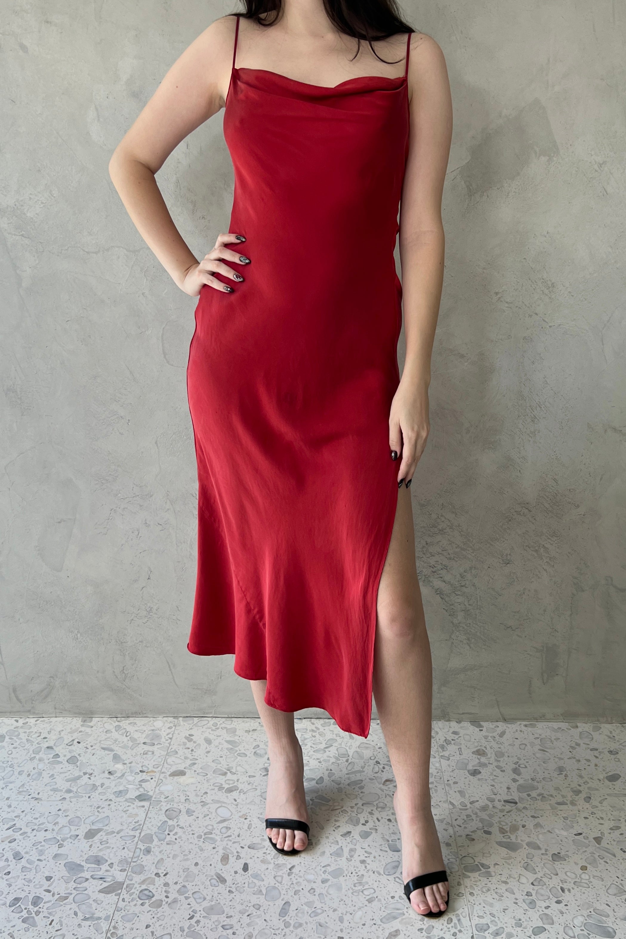red silk slip dress Muse Stretch Long Red Dress Sustainable slow fashion from Bali. Maxi Silk Satin Dress,Wine Red