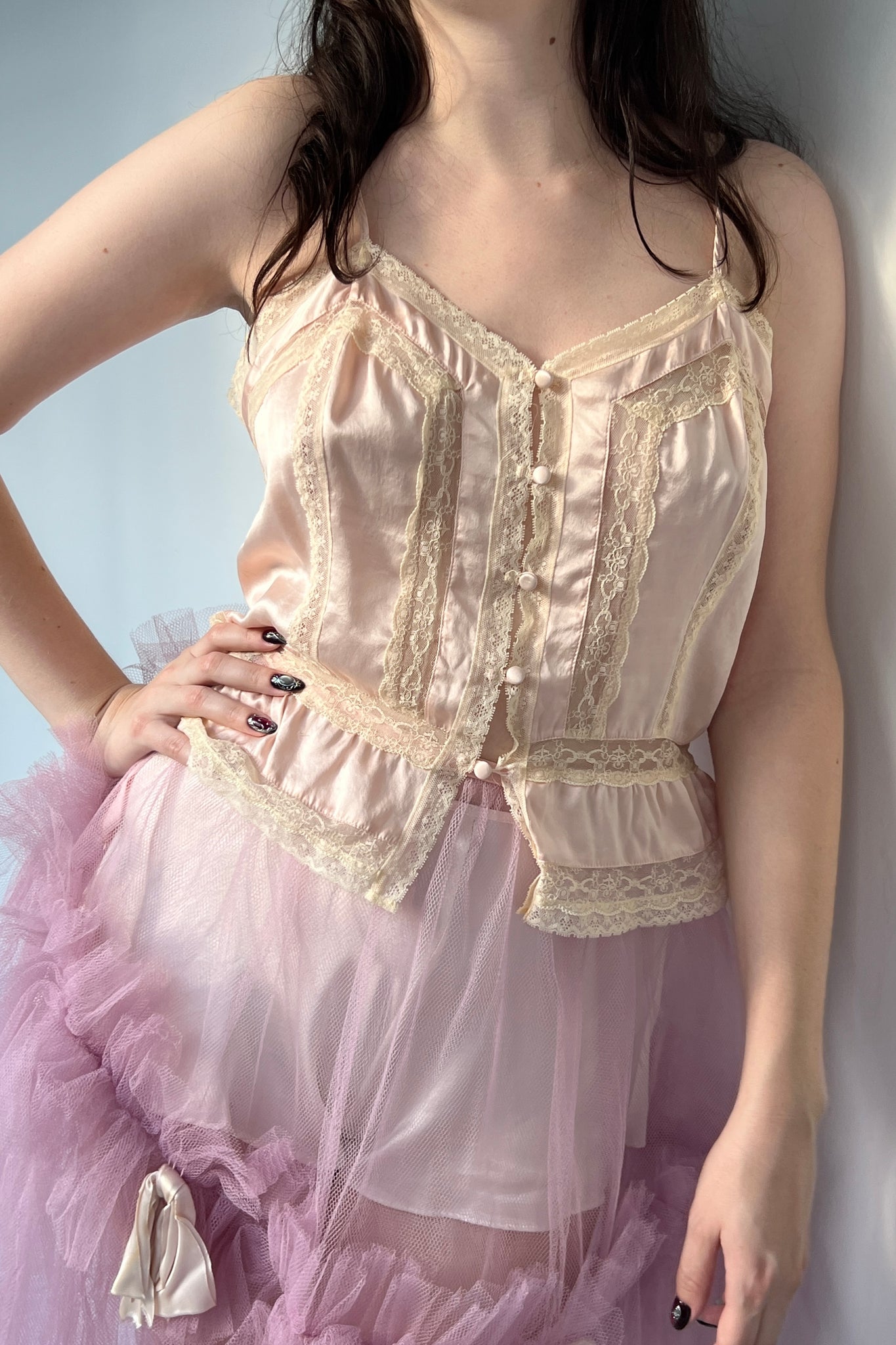 Victoria’s Secret Pink Silk Lace Cami