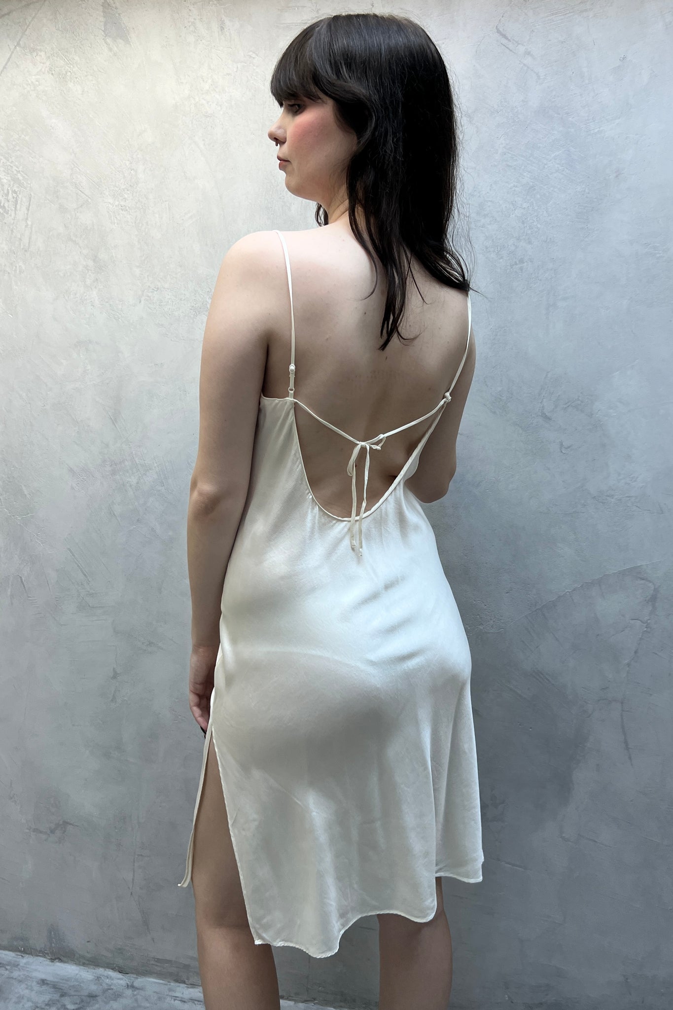 Victoria’s Secret 2000 Ivory Silk Cowl Slip Dress