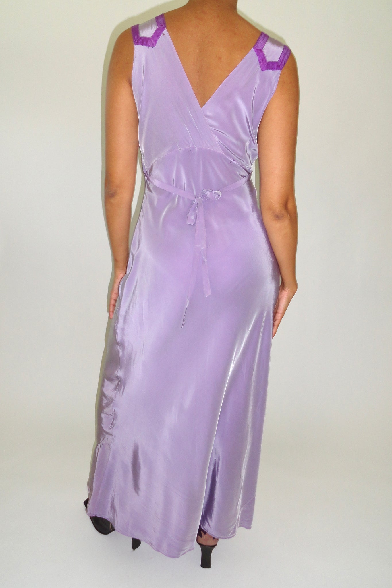 1940s Hand Dyed Purple Slip Dress